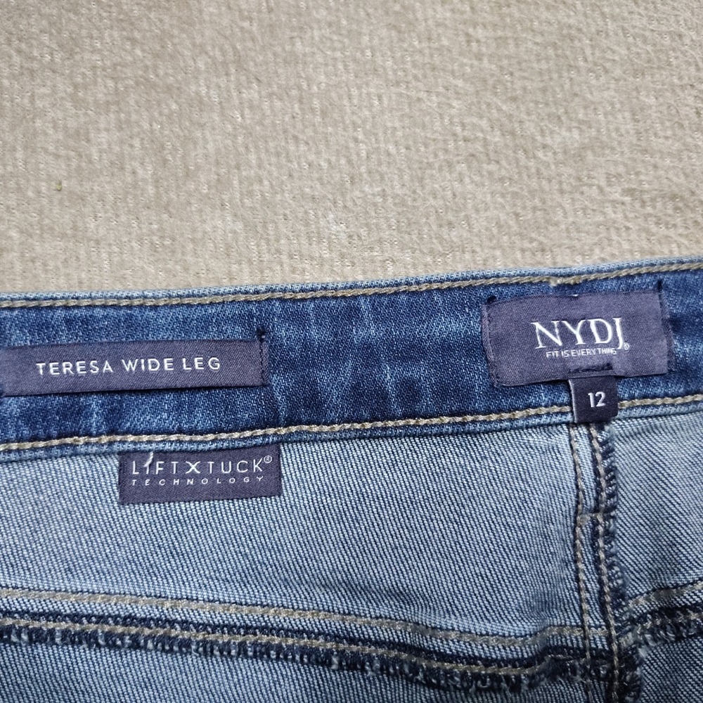 NYDJ Teresa Wide Leg Womens 12 Rio Rapids NWT Lift Tuck Stretch Denim Jeans - Picture 2 of 7